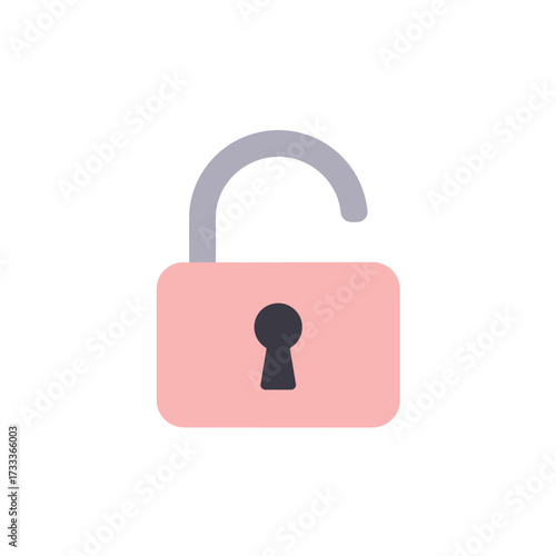 Unlocked Pink Padlock Symbol of Security and Access Granted
