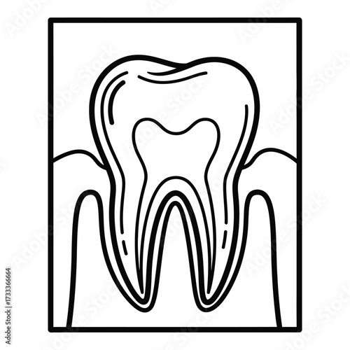 Vector art of dental care icon with tooth and gum illustration