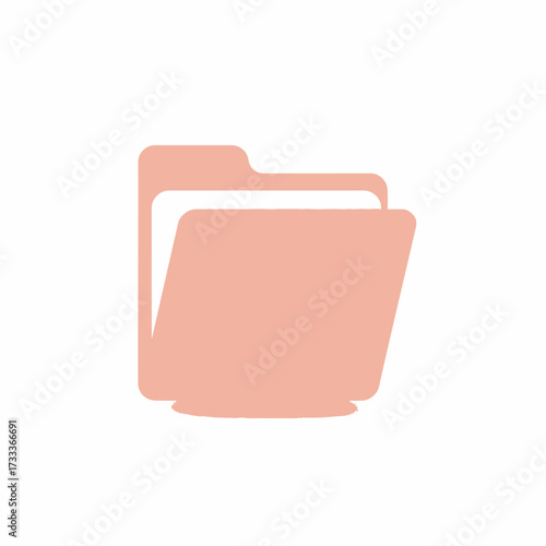 Minimalist open folder icon representing the digital concept of organized data and secure document storage, essential for efficient file management and intuitive interface design