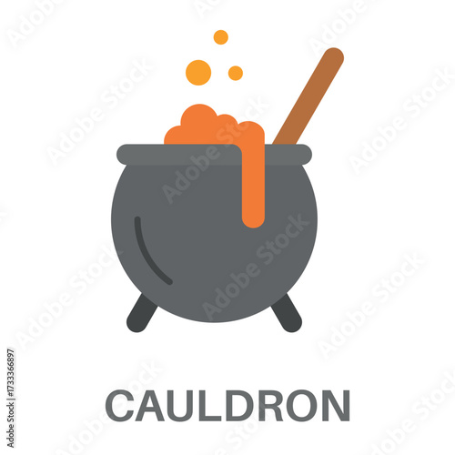 Cauldron Simple Style Flat Design Vector