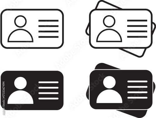 Personal ID Badge and Identity Card Icons – Vector Identification and Security Illustration.
