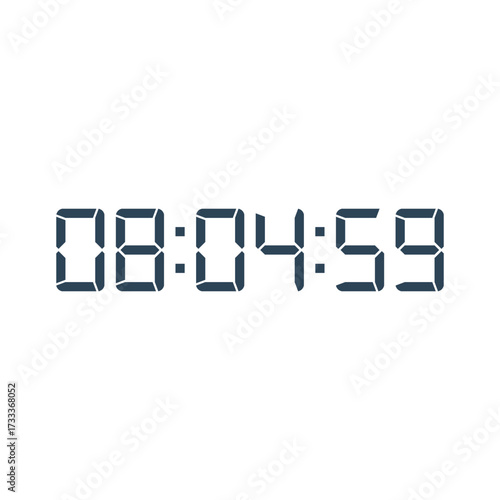 LED digital clock number for counter or calculator mockup design