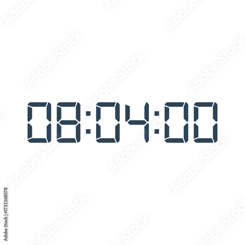 LED digital clock number for counter or calculator mockup design