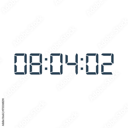 LED digital clock number for counter or calculator mockup design