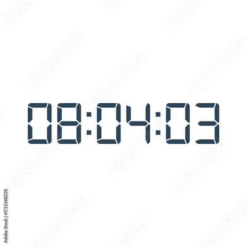 LED digital clock number for counter or calculator mockup design