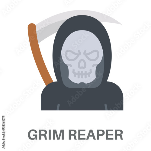 Grim Reaper Simple Style Flat Design Vector