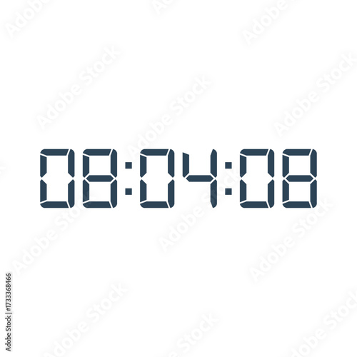 LED digital clock number for counter or calculator mockup design