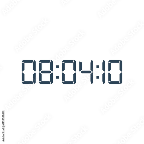 LED digital clock number for counter or calculator mockup design