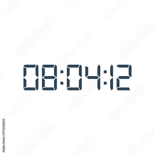 LED digital clock number for counter or calculator mockup design