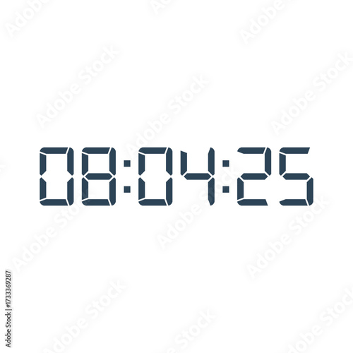 LED digital clock number for counter or calculator mockup design
