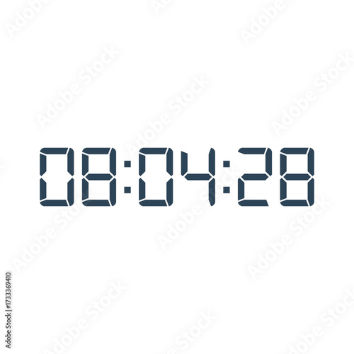 LED digital clock number for counter or calculator mockup design