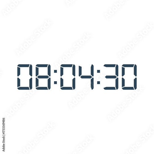LED digital clock number for counter or calculator mockup design