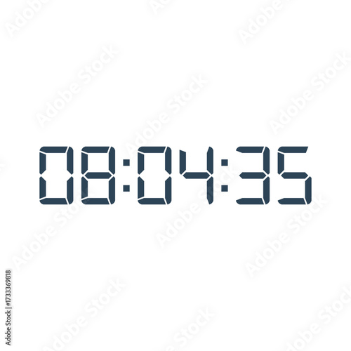 LED digital clock number for counter or calculator mockup design