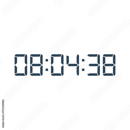 LED digital clock number for counter or calculator mockup design