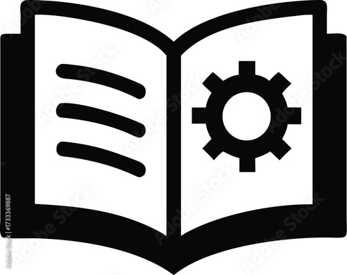 Open book with gear icon inside