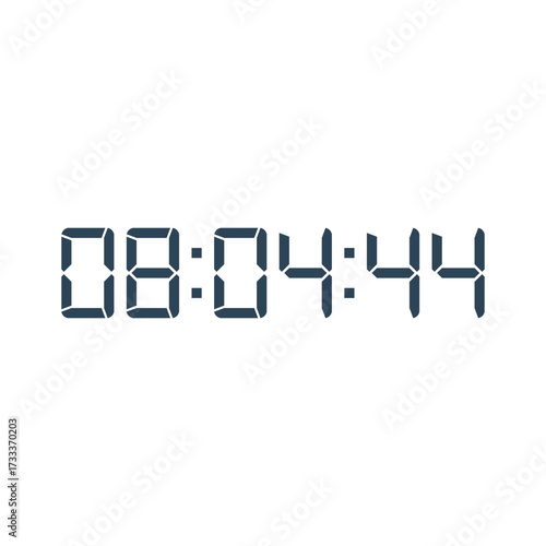 LED digital clock number for counter or calculator mockup design