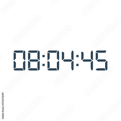 LED digital clock number for counter or calculator mockup design