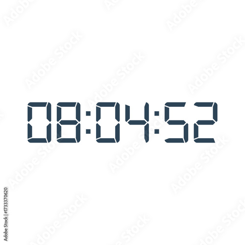 LED digital clock number for counter or calculator mockup design
