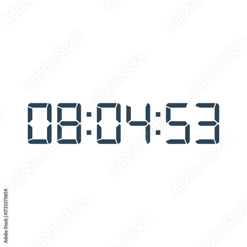 LED digital clock number for counter or calculator mockup design
