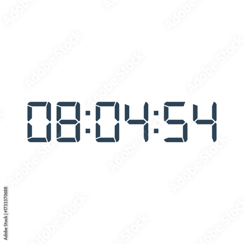 LED digital clock number for counter or calculator mockup design