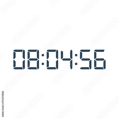 LED digital clock number for counter or calculator mockup design