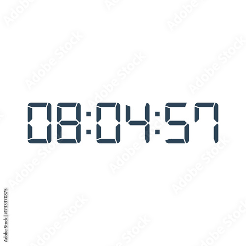 LED digital clock number for counter or calculator mockup design