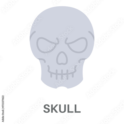 Skull Simple Style Flat Design Vector