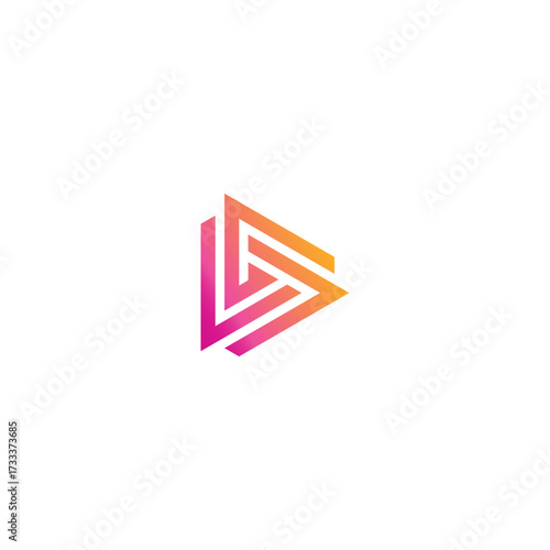 Cool triangle logo with line combination, suitable for music, bands, communities, technology, applications, iconic symbols.