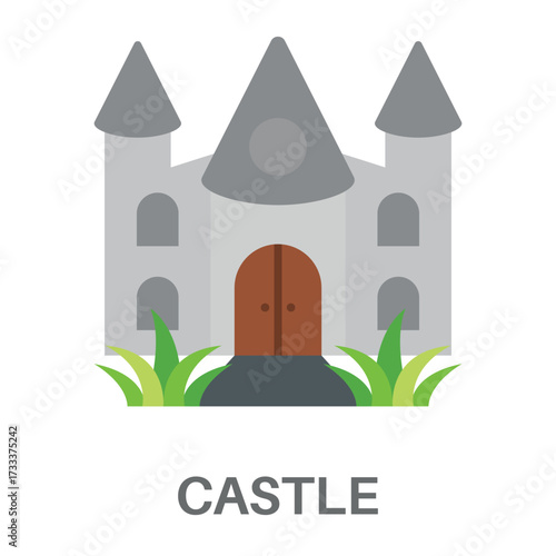 Castle Simple Style Flat Design Vector