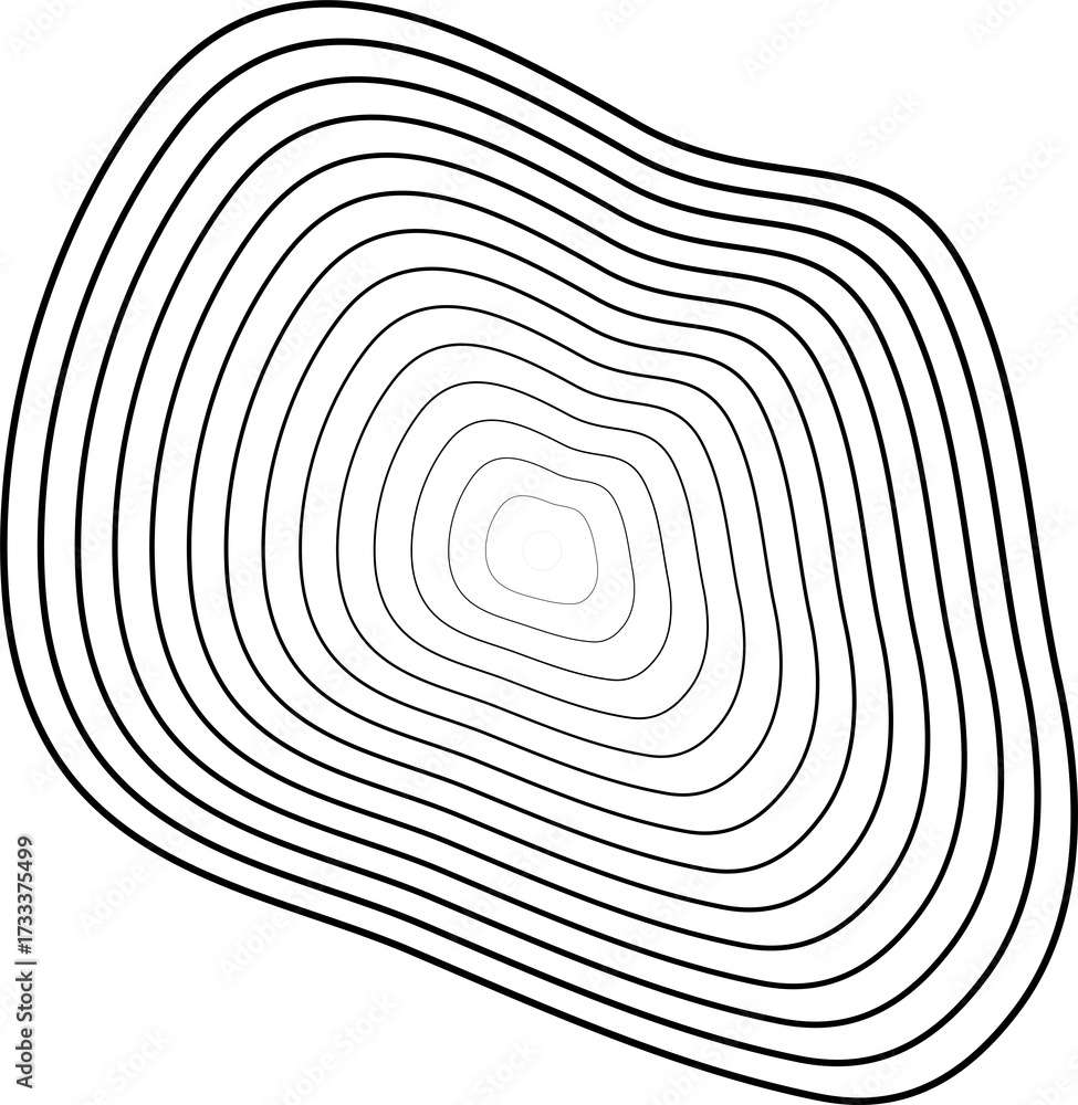 Fototapeta premium Circle dynamic amorphous shape made of gradient line blend, tech, digital