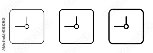 Clock icon isolated, Time symbol, Schedule watch signs, Deadline timer elements, or Minute hour symbols vector illustration