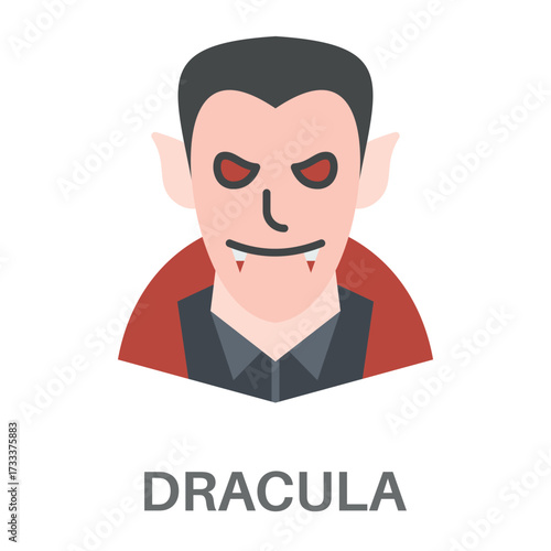 Dracula Simple Style Flat Design Vector