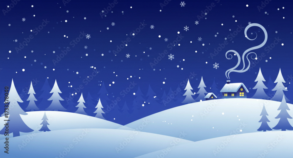 Naklejka premium winter landscape with snow