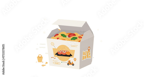 Noodles in a lunch box