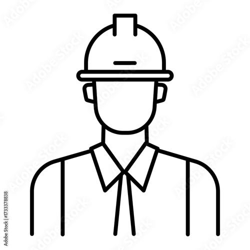 engineer line icon with editable stroke