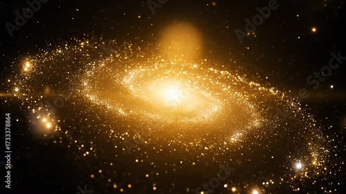Wallpaper Mural Brilliant golden spiral galaxy glowing with cosmic energy in deep space Torontodigital.ca