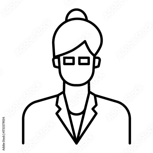 teacher line icon with editable stroke