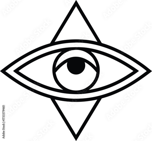 egyptian horus eye glowing in mandala illustration on transparent background