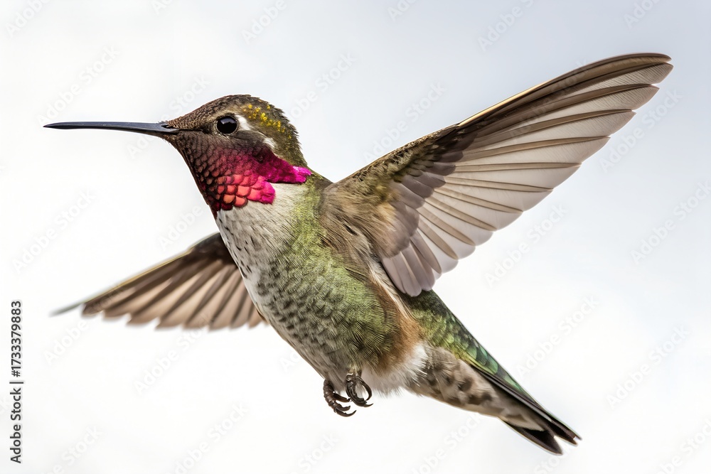 Fototapeta premium Anna’s Hummingbird in Mid-Flight