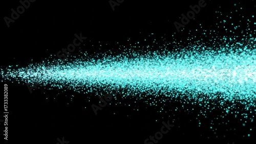 Floating Turquoise Particles on Black Background Abstract Animation