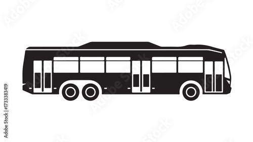 Sleek modern bus silhouette ready for city transit and urban travel adventures, conveying efficient public transportation and dynamic movement for your next project.