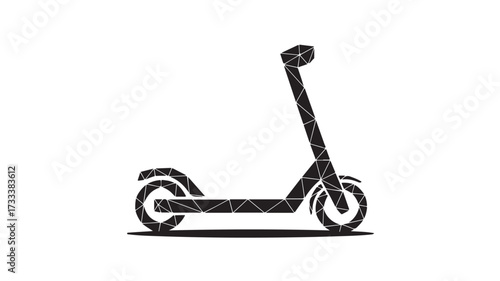 Dynamic modern electric scooter silhouette crafted from geometric shapes representing urban mobility and future transport solutions