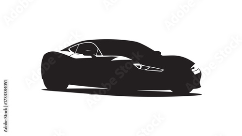Sleek black sports car with aggressive headlights and aerodynamic curves, embodying speed and luxury for automotive marketing and design projects.