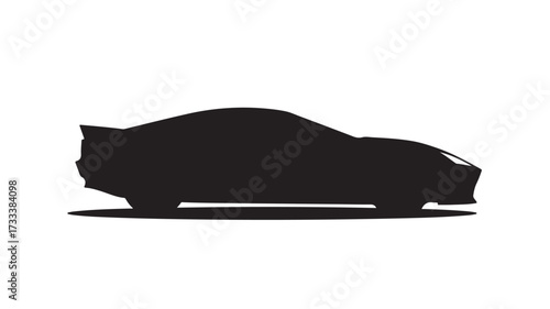Sleek, modern black sports car with sharp geometric lines and a red taillight, embodying speed and luxury in a dynamic, abstract automotive design.