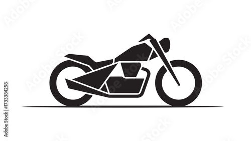 Dynamic black motorcycle silhouette capturing the essence of freedom, speed, and modern design for your next project.