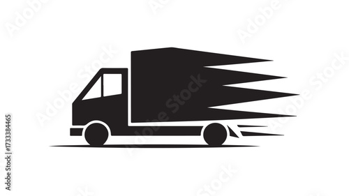 Dynamic delivery truck icon symbolizing swift logistics and speedy transport solutions for modern shipping and express services