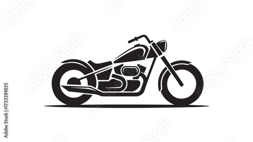 Sleek, modern chopper motorcycle silhouette conveying freedom, power, and the open road for adventurous travel and lifestyle branding