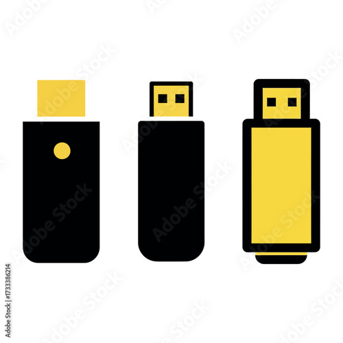 Three usb flash drives for data storage