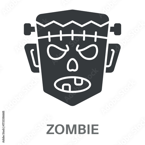 Zombie Simple Style Glyph Design Vector