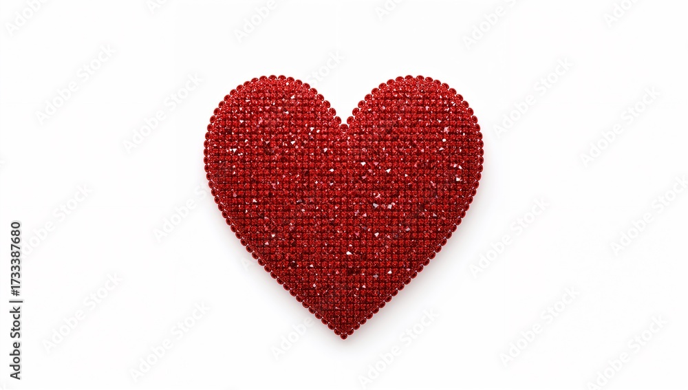 Obraz premium A vibrant red heart shape composed of many smaller red elements